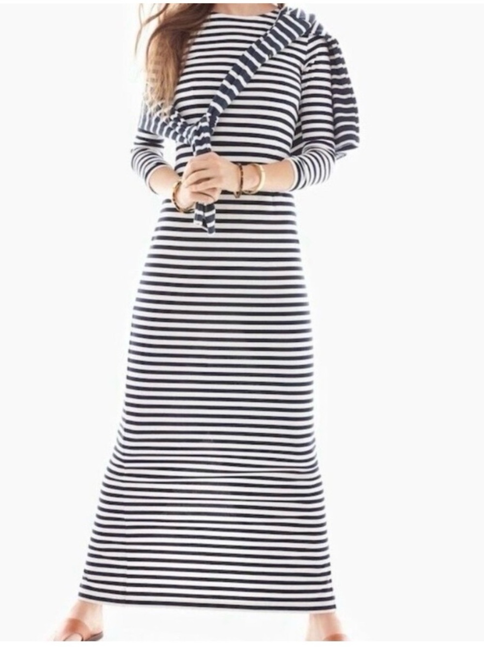 Jcrew Navy and White Striped Maxi Dress Size 4